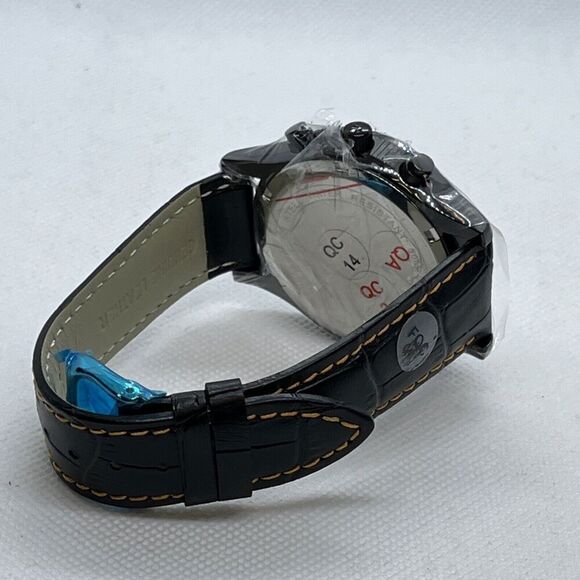 Burei B-7001M Men's Black Leather Analog Dial Quartz Genuine Wrist Watch JMB77 - Picture 8 of 12